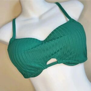 Nwt Shade & Shore women's green bralette bikini top